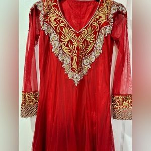 Beautiful ethnic Indian Anarkali gown reception wedding outfit